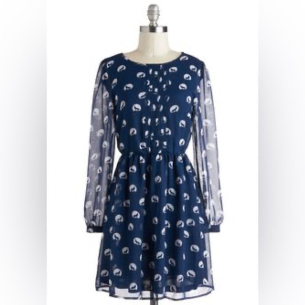 Sugarhill Boutique Wolf Moon Dress Size Small ModCloth Blue Fall Halloween